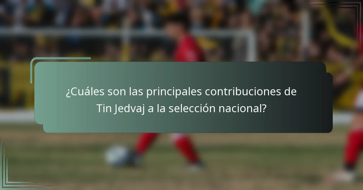 ¿Cuáles son las principales contribuciones de Tin Jedvaj a la selección nacional?